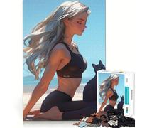 Puzzle da 1000 pezzi "Ragazza anime che fa yoga" per adolescenti Divertimento con le abilità mentali,pezzi di dimensioni uniformi e precisi,attività rilassante di gruppo al chiuso (38x52cm)