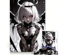 Puzzle da 1000 pezzi "Ragazza anime con ali d'angelo oscure" per adolescenti, ideale per stimolare la memoria e creare momenti di svago, con incastri precisi, perfetto come regalo stagionale (38x52cm)