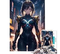 Puzzle da 1000 pezzi - Ragazza anime cyberpunk difficile e stimolante migliora la memoria giocattolo decorativo per la casa adatto a ragazzi dai 14 anni in su (38x52cm)