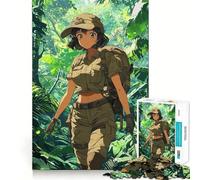 Puzzle da 1000 pezzi "Ragazza anime nella giungla",gioco di sfida mentale,taglio di alta precisione,divertente sfida per il tempo di attesa (38x26cm)