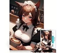 Puzzle da 1000 pezzi "Ragazza Anime - Ora del Caffè" - Giocattolo creativo per lo sviluppo delle capacità,incastro perfetto,nessun pezzo si stacca,attività per rafforzare il legame con i propri cari