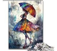 Puzzle da 1000 pezzi Ragazza che tiene un ombrello con gioco interattivo per famiglie, bambini dai 14 anni in su (dimensioni 26x38cm)
