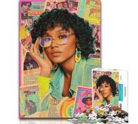 Puzzle da 1000 pezzi "Ragazza con gli occhiali", aiuta il cervello ad allenarsi, giocattoli avvincenti per coltivare la pazienza, gioco di sfida unico (75x50cm)