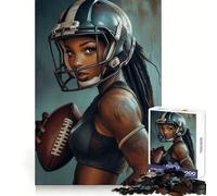 Puzzle da 1000 pezzi "Ragazza del football americano" per adulti, ideale per momenti di relax e svago, con uniforme e taglio perfetto, perfetto come regalo festivo (38x52cm)