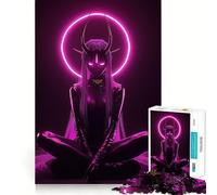 Puzzle da 1000 pezzi "Ragazza Demone Neon" per adolescenti, gioco di logica, attività per rafforzare lo spirito di squadra, regalo memorabile e di qualità (50x75cm)