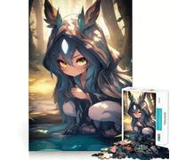 Puzzle da 1000 pezzi "Ragazza Druida Anime nella Foresta" per Adolescenti,attività divertente e rilassante per la memoria,ideale per creare un'atmosfera unica in casa (38x52cm)