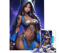 Puzzle da 1000 pezzi - Ragazza gatto dagli occhi azzurri - Gioco difficile e stimolante - Analisi e logica - Giocattolo fai da te per ragazzi dai 14 anni in su (38x26cm)