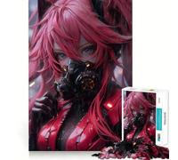 Puzzle da 1000 pezzi "Ragazza guerriera con maschera antigas",gioco di sfida mentale,taglio di alta precisione,divertente sfida per il tempo di attesa (38x26cm)