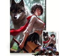 Puzzle da 1000 pezzi "Ragazza Lupo" per adolescenti, stimola la logica, è un passatempo divertente e un regalo speciale (38x26cm)