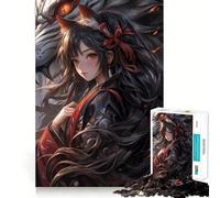 Puzzle da 1000 pezzi "Ragazza Lupo Samurai" per adolescenti,gioco di memoria e concentrazione,taglio di qualità professionale,attività rilassante di gruppo al chiuso (38x52cm)