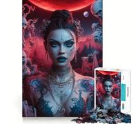 Puzzle da 1000 pezzi "Ragazza Mistica Incantatrice" per adulti, gioco di logica e svago, bordi lisci, regalo perfetto (38x52cm)