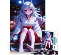 Puzzle da 1000 pezzi "Ragazza Oni al chiaro di luna" per adolescenti, gioco di logica e abilità, morbido, rilassante, taglio preciso, regalo prezioso (38x26cm)