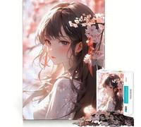 Puzzle da 1000 pezzi "Ragazza Sakura" per adolescenti, gioco di logica fine, rilassante e divertente, con bordi precisi, decorazione da parete (50x75cm)