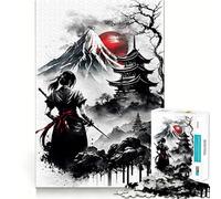 Puzzle da 1000 pezzi "Ragazza Samurai" con effetto inchiostro, ideale per adulti, per migliorare la memoria, alleviare l'ansia, assemblare e creare un'attività artistica (38x52cm)