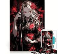 Puzzle da 1000 pezzi "Ragazza samurai in kimono" per adulti, ideale per stimolare la memoria, per un divertimento rilassante, con taglio di alta qualità e un regalo memorabile (50x75cm)