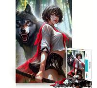 Puzzle da 1000 pezzi "Ragazza Samurai Lupo" - Divertimento e allenamento mentale - Pezzi a incastro precisi - Un hobby affascinante per i momenti di svago (50x75cm)