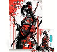 Puzzle da 1000 pezzi "Ragazza Samurai" per adolescenti, gioco di logica puro, rilassante, con taglio netto e raffinato (38x26cm)