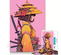 Puzzle da 1000 pezzi "Ragazza Samurai" per adolescenti, gioco di logica stimolante, rilassante, con bordi chiari, regalo elegante (38x26cm)