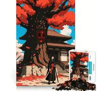Puzzle da 1000 pezzi Ragazza samurai sotto il ciliegio per adolescenti, gioco di logica e abilità, rilassante e divertente, con tagli precisi, (50x75cm)