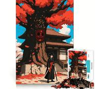 Puzzle da 1000 pezzi "Ragazza samurai sotto il ciliegio" per adolescenti ideale per rafforzare la memoria creare un'atmosfera rilassante e divertente con bordi di qualità e un regalo perfetto