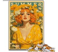 Puzzle da 1000 pezzi "Ragazza tra i fiori di campo" per adulti e adolescenti, gioco stimolante e interazione tra genitori e figli (50x75cm)