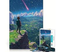 Puzzle da 1000 pezzi "Ragazzo anime che guarda una pioggia di meteoriti" un divertente esercizio per la mente,con incastri precisi e senza spazi vuoti,ideale per rafforzare i legami affettivi