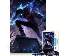 Puzzle da 1000 pezzi "Ragazzo anime con fiamme blu" per adolescenti,divertente per stimolare la mente,con pezzi di dimensioni uniformi e precisi,ideale per attività di gruppo rilassanti al chiuso