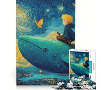 Puzzle da 1000 pezzi "Ragazzo che cavalca una balena sulla città", Van Gogh, gioco rompicapo, regalo di compleanno, con pezzi completamente ad incastro di forma casuale, 38x26cm