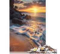 Puzzle da 1000 pezzi "Raggi dorati sulle rive" per adulti, difficoltà alta, giocattolo educativo, decorazione per la famiglia (75x50 cm)