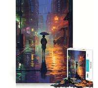 Puzzle da 1000 pezzi "Rain City Pixel bit Art" per adulti, rompicapo per la casa, tempo libero, assemblaggio di immagini, regalo di compleanno (38x52cm)