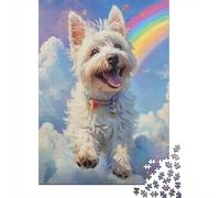 Puzzle Da 1000 Pezzi - Rainbow Dog Heaven Painting Puzzle Gioco Rompicapo Decorazione Da Parete Offerta Come Regalo Per Tutta La Famiglia 52x38cm/1000pcs