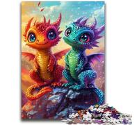 Puzzle da 1000 pezzi "Rainbow Dragon Baby" per adulti e adolescenti, gioco stimolante e gioco per famiglie, ideale come regalo per tutta la famiglia (38x26cm)