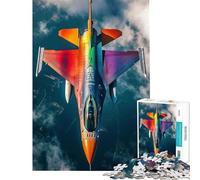 Puzzle da 1000 pezzi Rainbow F- Fighter Jet Sfida di intelligenza Giocattolo avvincente Gioco pratico Regalo di compleanno Regalo di Babbo Natale segreto (Dimensioni 38x52cm)