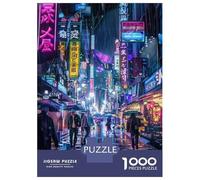 Puzzle Da 1000 Pezzi Rainy Night in Neon City Puzzle Per Adulti Gioco Pratico Vacanza A Casa Passatempo Natale Compleanno Regali 52x38cm/1000pcs
