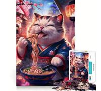 Puzzle da 1000 pezzi RAMEN KITTY per adolescenti, ideale per migliorare la memoria, per un relax informale e per esporre opere d'arte dai tagli netti (50x75cm)