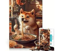 Puzzle da 1000 pezzi Ramen Shiba Inu per adulti e ragazzi, gioco di logica solido, divertente e silenzioso, taglio di precisione, Babbo Natale, scegli il tuo desiderio (38x52cm)