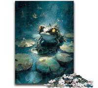 Puzzle da 1000 pezzi "Rana dello stagno" per adulti, sfida difficile antistress, adatto per la decorazione della scrivania (50x75cm)