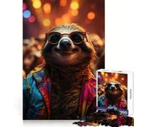 Puzzle da 1000 pezzi "Raver Party Sloth" per adulti, gioco di logica e concentrazione, ideale per momenti di relax, con incastri precisi, regalo di Natale (38x26cm)