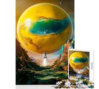 Puzzle da 1000 pezzi "Razzo verso un pianeta" giocattolo decorazione da parete ottimo regalo e gioco per famiglie con poster abbinato e foglio di quiz dimensioni 50x75cm