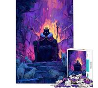 Puzzle da 1000 pezzi "Re Gatto sul Trono Circondato da Cani Fedeli" Puzzle per Adulti Gioco Rilassante Analisi e Logica Ideale come Regalo per Tutta la Famiglia (Dimensioni 38x52cm)