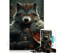Puzzle da 1000 pezzi "Re Lupo" con animali,gioco di logica e allenamento mentale,incastro perfetto senza spazi vuoti,sfida interattiva per la mente a casa (38x52cm)