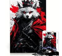 Puzzle da 1000 pezzi "Re Lupo Samurai" per adolescenti, stimola la memoria, crea un'atmosfera rilassante, bordi nitidi, regalo di Natale accogliente (50x75cm)