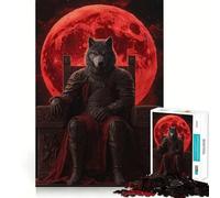 Puzzle da 1000 pezzi "Re Lupo sul Trono" per adolescenti,gioco di memoria e concentrazione,taglio di qualità professionale,attività rilassante di gruppo al chiuso (50x75cm)