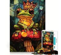 Puzzle da 1000 pezzi "Re Rana in Vetro Colorato" per Adolescenti, Gioco di Puzzle per Pensare Intelligente, Semplice e Divertente, Taglio Preciso, Scegli il Desiderio di Babbo Natale 38x26cm