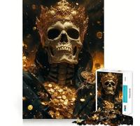 Puzzle da 1000 pezzi "Re Scheletro d'Oro" per adolescenti, gioco di logica, antistress, taglio preciso, regalo artistico 38x26cm