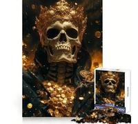 Puzzle da 1000 pezzi "Re Scheletro d'Oro" per adolescenti, gioco di logica, antistress, taglio preciso, regalo artistico 38x26cm