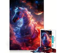 Puzzle da 1000 pezzi "Red Blue Horse Nebula" per adolescenti, gioco per esercizi mentali, design rilassante, assemblaggio, regalo prezioso (38x52cm)