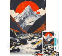 Puzzle da 1000 pezzi "Red Moon Horizon" per adulti, gioco di logica e concentrazione, ideale per momenti di relax, con taglio preciso, perfetto come regalo di Natale (38x26cm)