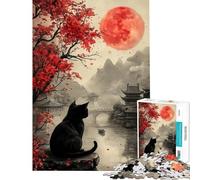Puzzle da 1000 pezzi "Red Moon Reverie" gioco interattivo educativo sfida e regalo di compleanno taglio di precisione (dimensioni 38x52cm)