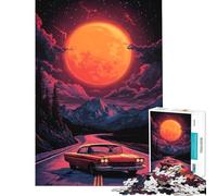 Puzzle da 1000 pezzi "Red Moon Road Trip" - Difficile e impegnativo - Gioco pratico per ragazzi dai 14 anni in su (38x26cm)